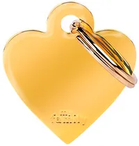 Medalha de Identificação Myfamily Coração Pequeno MFB22 - Dourado