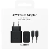 Carregador Samsung EP-T4511XBEGCAW Tipo-C 45W - Black (com Cabo)