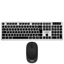 Teclado + Mouse Satellite AK-761G Wireless / Português - Preto / Prata