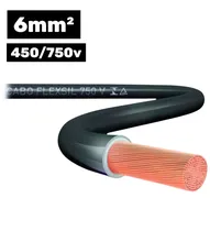Cabo Flexsil 450/750V 1*6MM 100M Preto