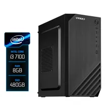 PC Montado, Intel Core i3 7100 3.90GHZ, Ram 8GB DDR4 3200MHZ, SSD 480GB 2.5", Placa Mãe B250, Fonte 200W, Cooler Cpu Intel Cool Storm, Gabinete Mini Itx Preto