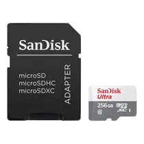 Cartão de Memoria Micro SD de 256GB Sandisk Ultra SDSQUNR-256G-GN6TA - Branco/Cinza