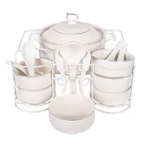 Jogo de Sopera de Porcelana 15PÇ.