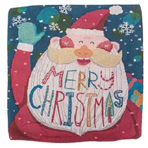 Capa de Travesseiro de Natal 43X43CM com Design de Papai Noel