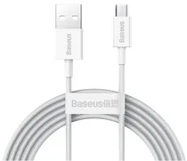 Cabo USB-A A Micro USB Baseus CAMYS-A02 Superior 2A - White 2 Metros