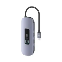 Hub Usams US-SJ643 USB-C 8 En 1 PD Gris