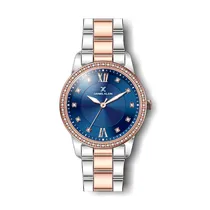 Relógio Analógico Feminino Daniel Klein Premium DK.1.12421-1 - Prata e Rosa Ouro