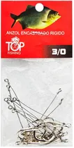 Anzol Top Fishing Chinu Encastoado Rigido 3/0 com 10 Pçs