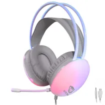Headset Gamer Satellite GH-554 RGB / com Fio - Cinza / Branco
