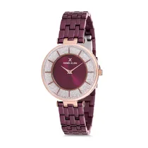 Relógio Analógico Feminino Daniel Klein Premium DK12176-6 - Bordô e Rosa Ouro