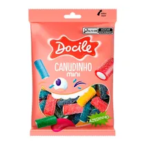 Bala de Gelatina Docile Mini Canudinho Ácido 80G