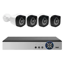 Kit Camera de Segurança DVR A6908NH-AHD4CH-Kit / 2MP X4 / PAL/ NTSC / H.265 DVR - Branco/ Preto