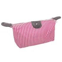 Necessaire Listrado 18X11 CM - Listrada Clássica Em Vermelho e Branco