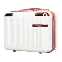 Mala Amenews Abs 14" Crema com Rosa.