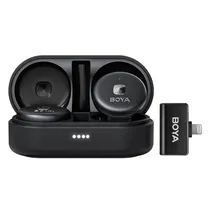 Microfone Lapela Boya Omic-D Lighting Sem Fio para iPhone - Preto (2TX+1RX)