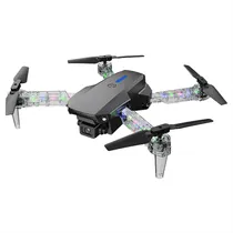 Drone Portatil E88 D Pro / Dual Camera / 4K / com Controle Remoto com Tela / LED - Preto  Drone Porta...