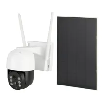 Câmera de Segurança IP S40-4G-G - 3MP - Wi-Fi - 2 Antenas - com Painel Solar - Branco e Preto