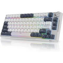 Teclado Mecânico Royal Kludge RKH81 75% RGB Click Wireless Switch Blue - White Night