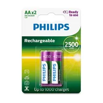 Pilha Philips AA Recarregavel R6B2RTU25/97 2500 Mah - 2 Unidades