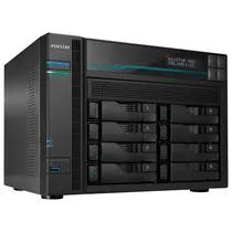 Servidor Nas Storage Asustor AS6508T Intel Atom C3538 de 2.1 GHZ / 8GB de Ram / 8 Baias / USB 3.2 / Lan - Preto