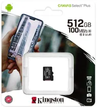 Cartão de Memória Kingston Canvas Select Plus Micro SDXC 512 GB 100MB/s Classe 10 Sem Adaptador - SDCS2/512GBSP