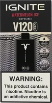 Vape Descartável Ignite V120 Pro Watermelon Ice 12000 Puffs Dual Mesh Black