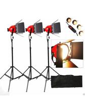 Luz Continua Nicefoto KT-303, Kit de Studio com 3 Luzes RDG800 e 3 Tripes e Maleta para Transporte