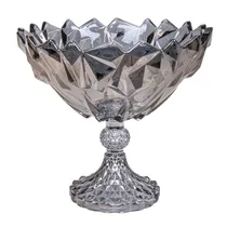 Fruteira Decorativa Vidro 23.5X22.5CM - Cinza