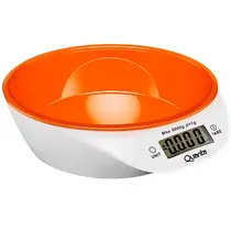 Balança Digital para Cozinha Quanta QTBLC9000 para Até 5 KG - Branca/Laranja