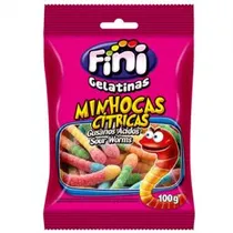 Bala de Gelatina Fini Minhoca Cítrica 80G