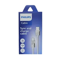 Cabo Philips DLC5031AW/70 Usba A Usbc 1 Metro - White  Cabo Philip...
