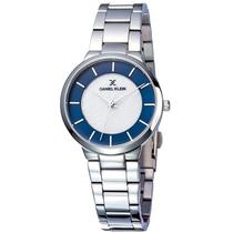 Relogio Analogico Daniel Klein Premium DK11887-7 Feminino, Metal - Prata e Azul