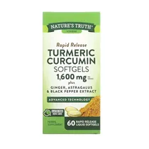 Vitamina Nature's Truth Rapid Release Turmeric Curcumin 1,600 MG 60 Cápsulas