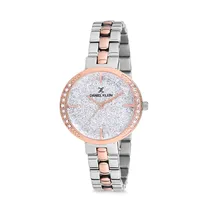 Relógio Analógico Feminino Daniel Klein Premium DK12068-4 - Prata e Rosa Ouro