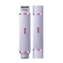 Depilador Eletrico Double Headed Shaver 2 Em 1 / Portatil / Recarregavel - Roxo Claro