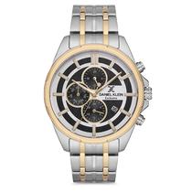 Relogio Analogico Masculino Daniel Klein DK.1.12706-3 Exclusive Gents / Pulseira de Aco Inoxidavel - Prata/Dourado