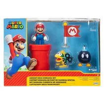 Jakks Super Mario Bowser's Airship Deck Diorama In Window Box 41634
