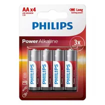 Pilha AA Philips Alkaline LR6P4B/97 Powerlife 4UND  Pilha AA Ph...