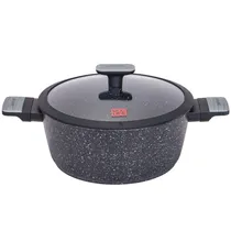 Panela Induçao Ucc Life com Revestimento de Granito com Tampa Preta 26CM