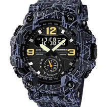 Relógio Masculino Analógico e Digital Hummer WH2-224043 - Cinza Camuflagem