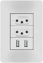 Tomada de Parede + 2 USB Bivolt 50-60HZ (Caixa Feia)