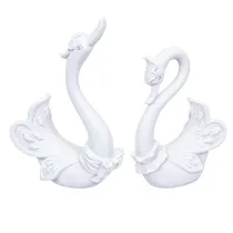 Cisne Decorativo de Resina 2PCS Branco
