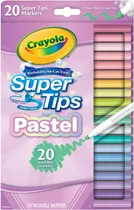 Marcador Crayola Super Tips Pastel - 58-7516 (20 Unidades)