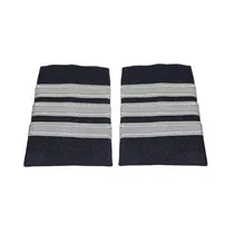 Pilot Uniform Epaulets/Paleteras 3-Bar Silver Nylon Navy WAPX705-3SN