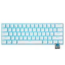 Teclado Mecânico Royal Kludge RK61, 60%, RGB, Click Wireless, s/Fio, Switch Blue, RK61SM-Whit-Q, Branco