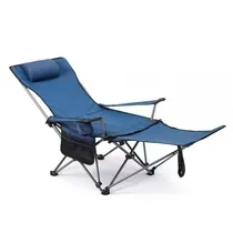 Cadeira de Praia/Camping Dobrável Camuflada c/ Porta Copo Bolsa Azul