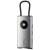 Hub USB-C FTX CT-HUBL3-Ag 8 Portas / HDMI / 2 USB 3.0 / USB 2.0 / RJ45 / SD / TF / USB-C Femea - Cinza
