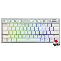 Teclado Gamer Mecânico Redragon K632W-RGB-Pro Horus Mini Pro Wireless / RGB / Red / Inglês - Branco