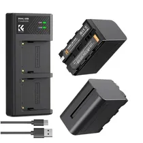 Kit de Bateria K&F + Carregador Duplo para Sony NP-F970 - Preto (KF28.0047)