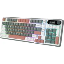 Teclado Mecânico Royal Kludge RKS98 96% RGB Linear Wireless Switch Chartreuse - Light Cloud